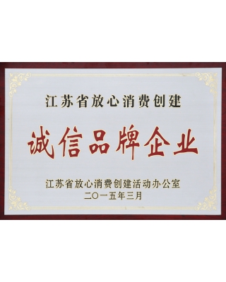 江蘇省放心消費(fèi)創(chuàng)建誠(chéng)信品牌企業(yè)